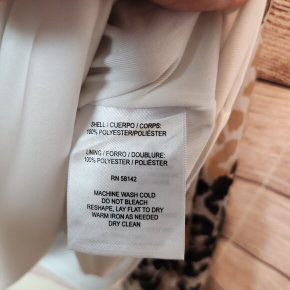 London Times Woman Cold Shoulder Midi Leopard Print Beige Brown Dress Size 1X - Picture 9 of 16